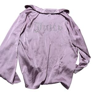 Juicy Couture Bedazzeled Light Purple Satin Sleep Shirt Size XL Rhinestone Gems